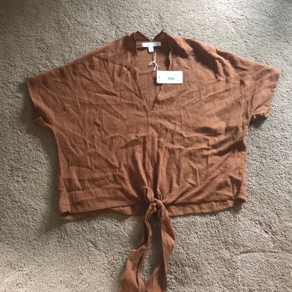 Tie front gauze top